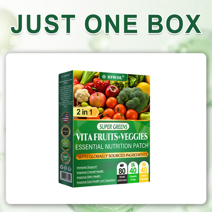 😉Don’t go just yet — the Vita Fruit & Veggie Essential Nutrition Patch plus the NANO Patch = even better results!