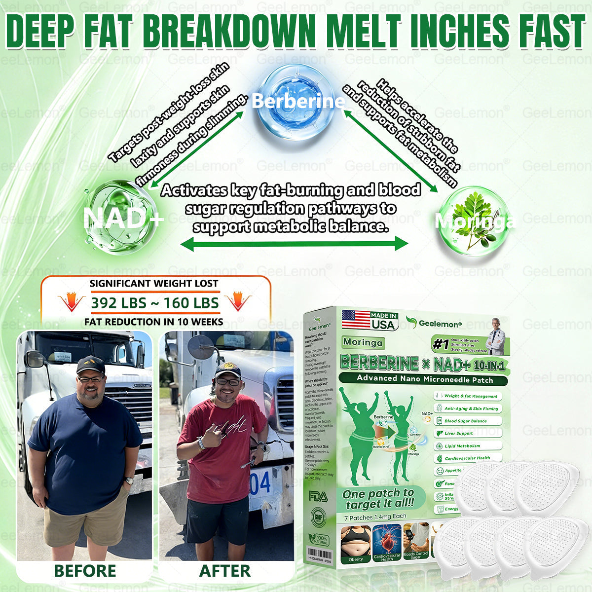 𝐀𝐌𝐙𝐊𝐄𝐄𝐏® 𝐌𝐨𝐫𝐢𝗻𝗴𝗮 · 𝐁𝐞𝐫𝐛𝗲𝗿𝗶𝗻𝗲 × 𝗡𝗔𝗗+ 𝟏𝟎 𝐢𝐧 𝟏 𝐀𝐝𝐯𝐚𝐧𝐜𝐞𝐝 𝗡𝗮𝗻𝗼 𝗠𝗶𝗰𝗿𝗼𝗻𝐞𝐞𝐝𝐥𝐞 𝐏𝐚𝐭𝗰𝗵(Just once a day, visible changes in 7 days) 🎉For obesity, cardiovascular health, diabetes, sleep apnea, thyroid gland, intestinal health, joint problems and more