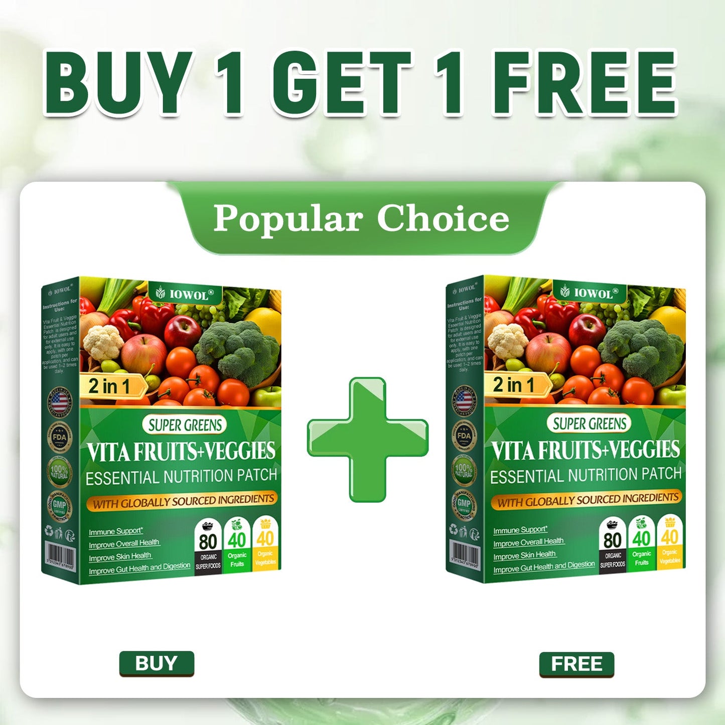 😉Don’t go just yet — the Vita Fruit & Veggie Essential Nutrition Patch plus the NANO Patch = even better results!