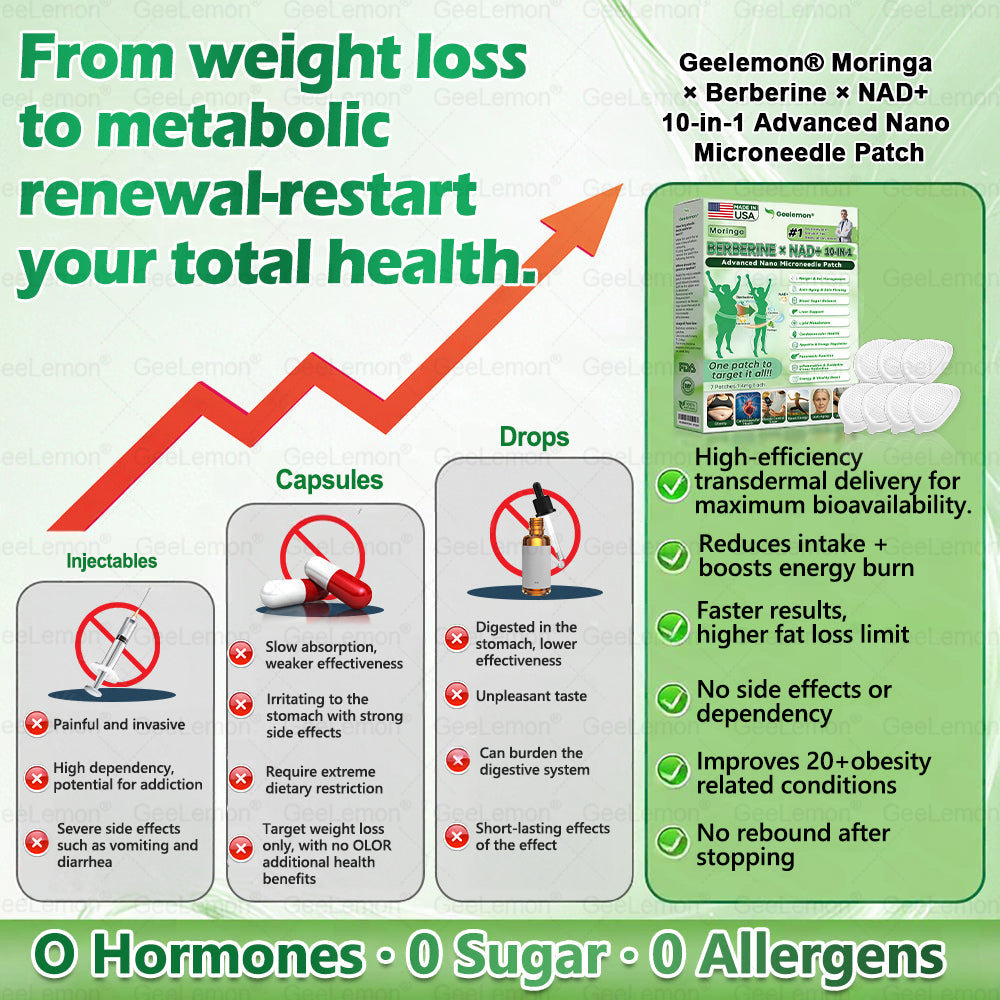 𝐀𝐌𝐙𝐊𝐄𝐄𝐏® 𝐌𝐨𝐫𝐢𝗻𝗴𝗮 · 𝐁𝐞𝐫𝐛𝗲𝗿𝗶𝗻𝗲 × 𝗡𝗔𝗗+ 𝟏𝟎 𝐢𝐧 𝟏 𝐀𝐝𝐯𝐚𝐧𝐜𝐞𝐝 𝗡𝗮𝗻𝗼 𝗠𝗶𝗰𝗿𝗼𝗻𝐞𝐞𝐝𝐥𝐞 𝐏𝐚𝐭𝗰𝗵(Just once a day, visible changes in 7 days) 🎉For obesity, cardiovascular health, diabetes, sleep apnea, thyroid gland, intestinal health, joint problems and more
