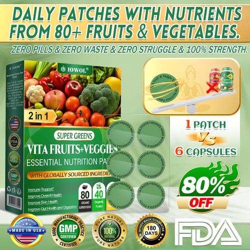 😉Don’t go just yet — the Vita Fruit & Veggie Essential Nutrition Patch plus the NANO Patch = even better results!